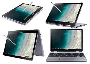 O Samsung Chromebook Plus (V2) oferece quatro modos de uso diferentes: tablet, tenda, apresentação e notebook. Você pode escolher entre esses modos de uso incrivelmente convenientes, adaptando-se às suas necessidades.